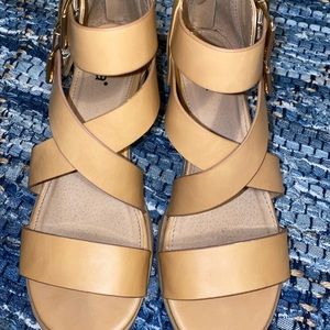Tan Sandals w/ Wedge